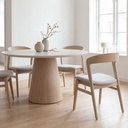 Mona Lacquered Glass Round Dining Table