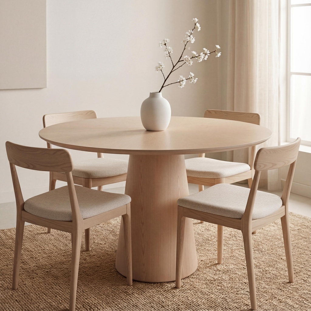 Mona Wood Round Dining Table