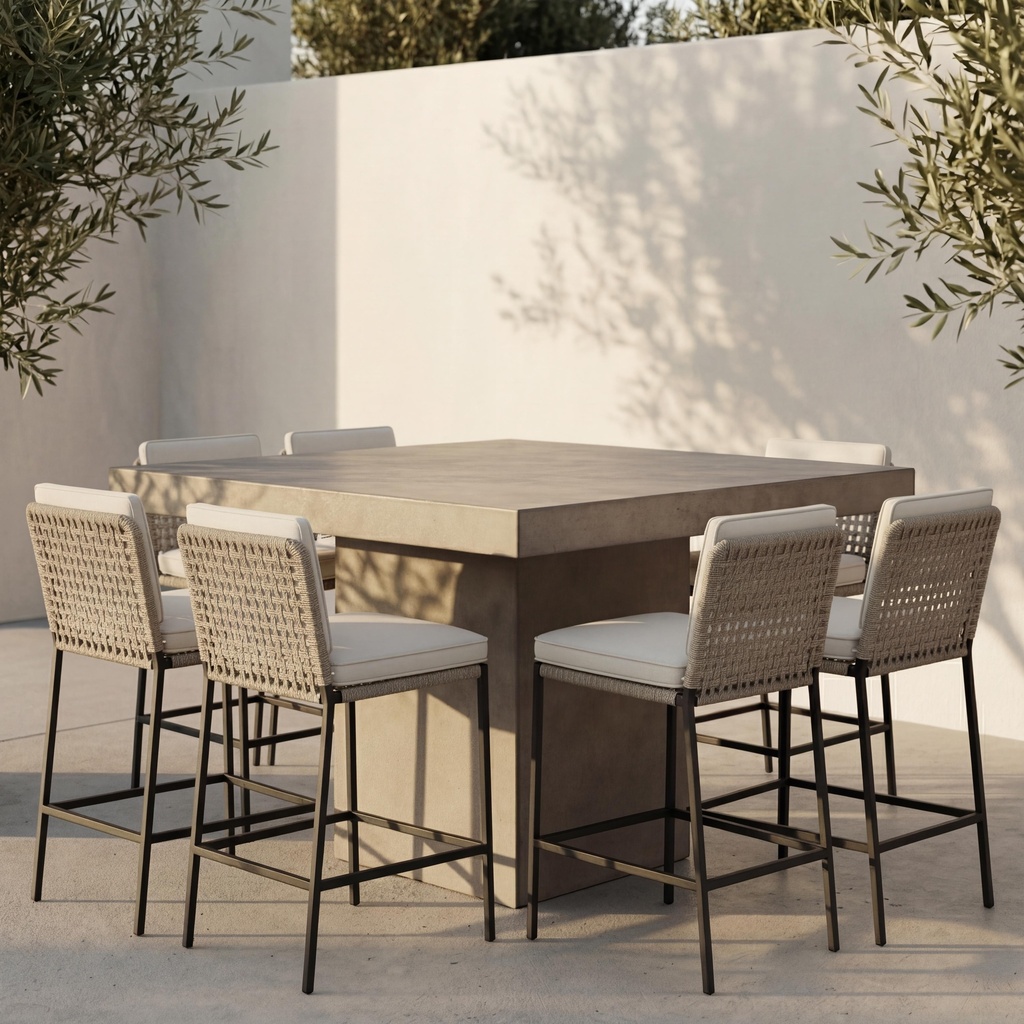Una 59" Square Table - Bar Height
