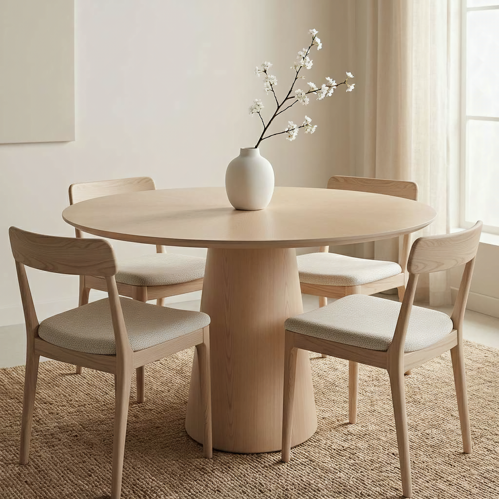 Mona Wood Round Dining Table