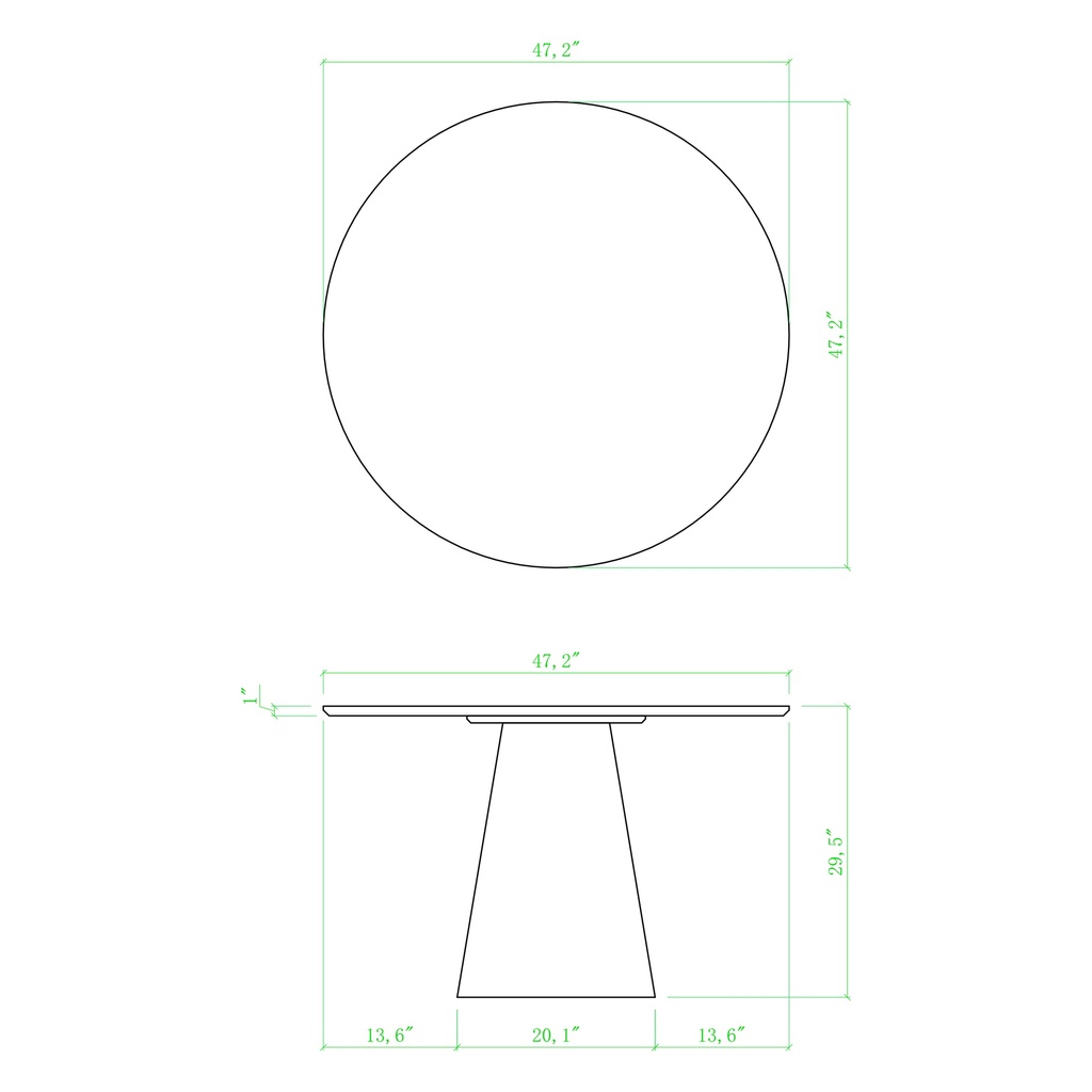 Mona Wood Round Dining Table