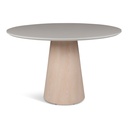 Mona Lacquered Glass & Wood Round Dining Table