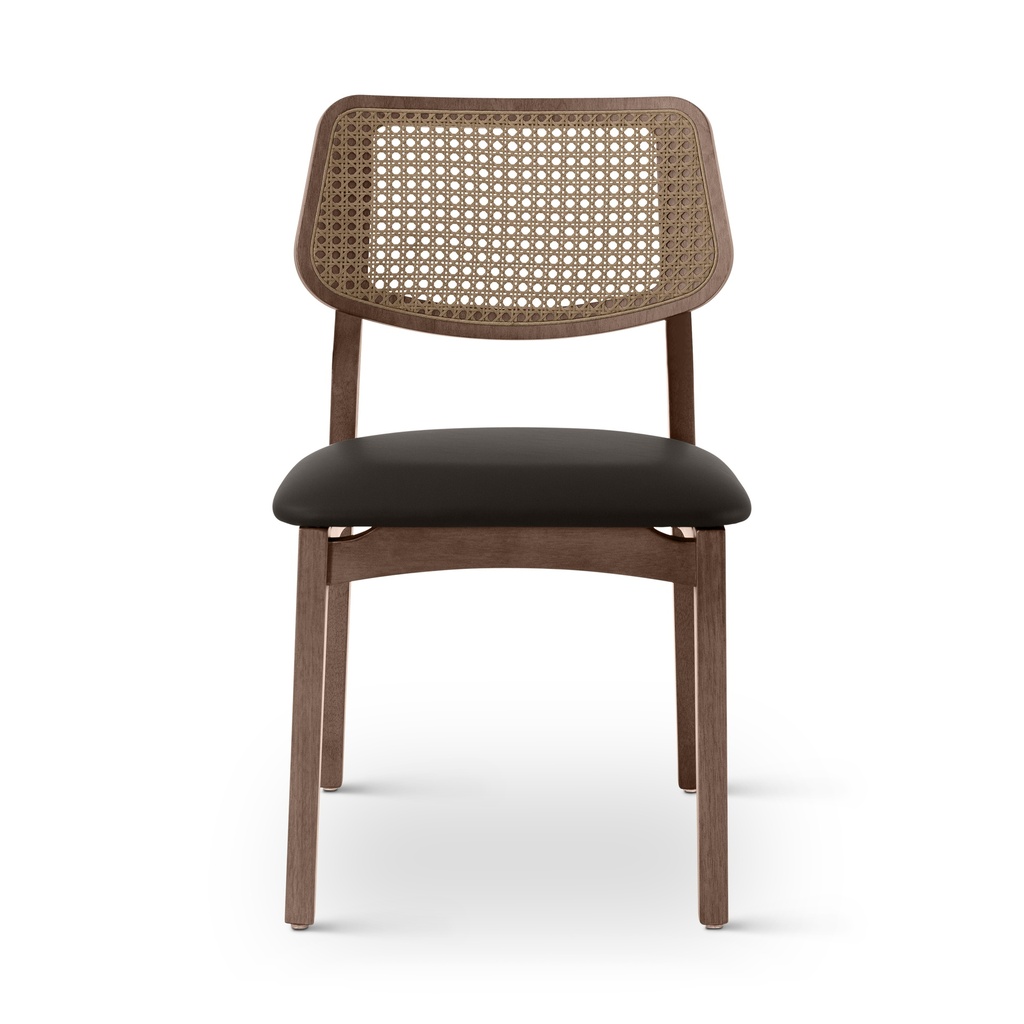 [BSM-240411-12] Beth 2.0 Cane Side Chair (Shimmy Black, Nogal, Nogal)