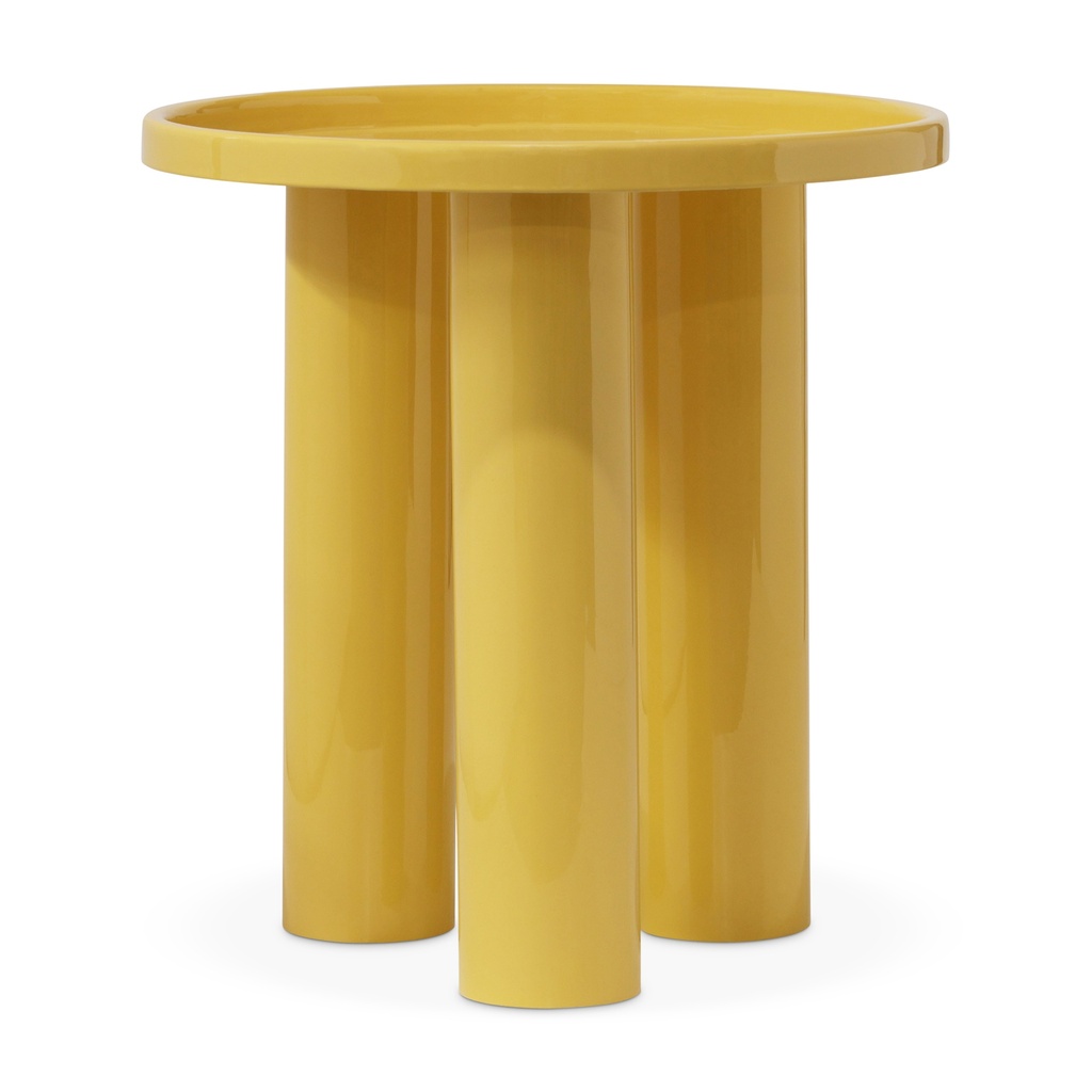 [ISN-F076A-YLW] Sofia Enamel End Table (Yellow Ochre)