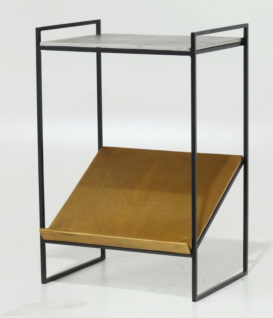 Noemi Cast Aluminum Magazine End Table