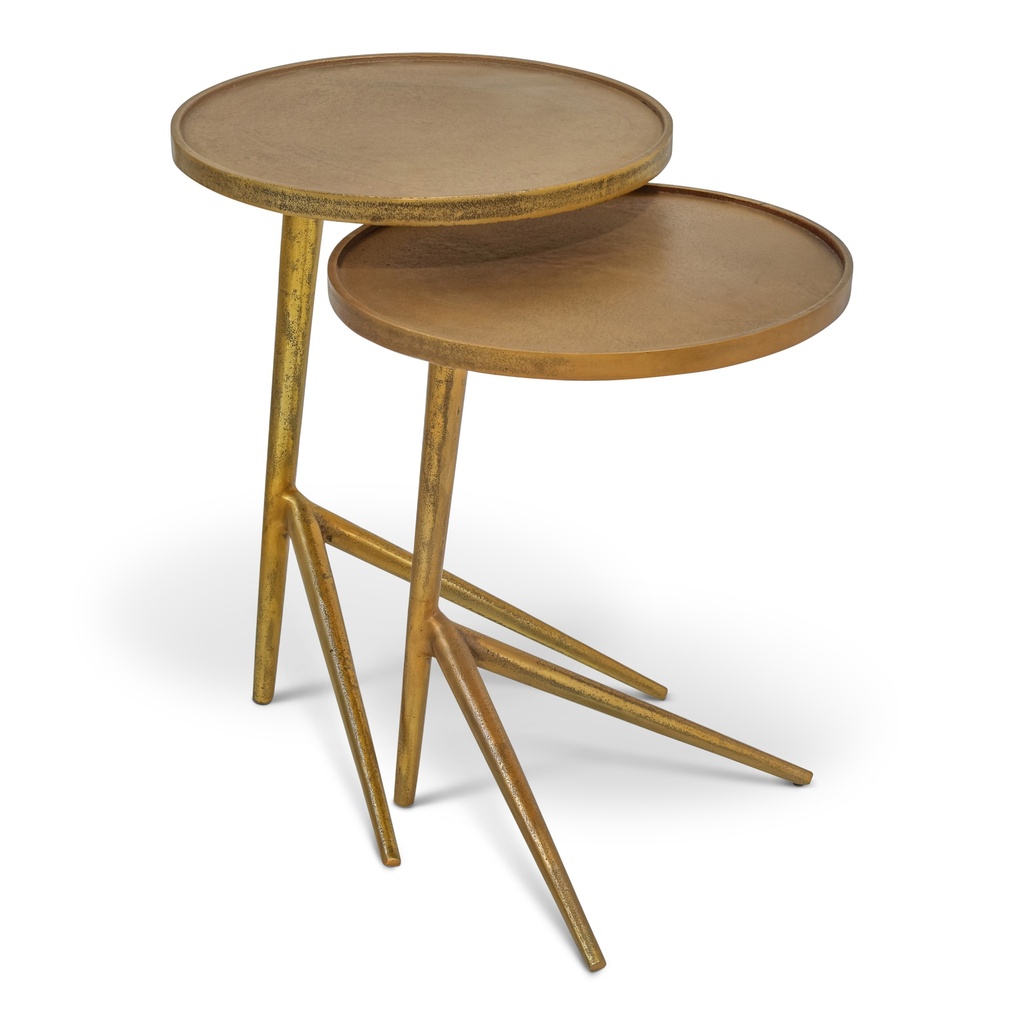 [IJ-LEO-ET-23AB21AB] Leo Nesting End Tables (set of 2) (Antique Brass, Antique Brass)