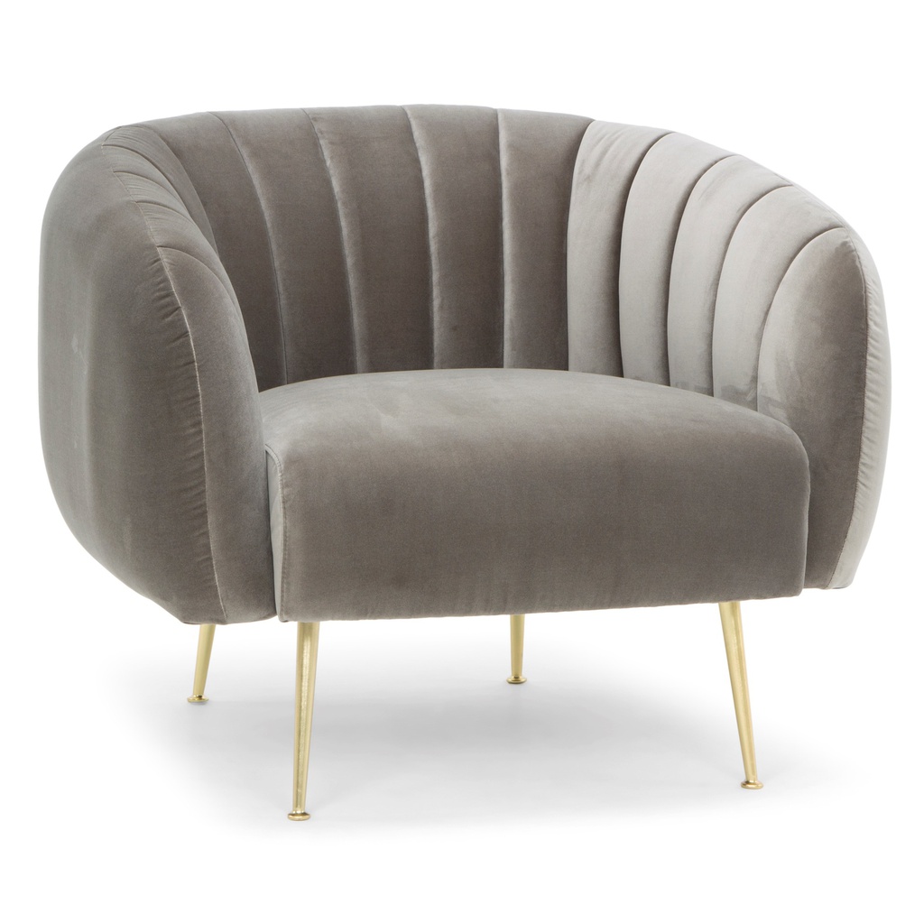 [VSD-CHAN-C-GREY] Channeled Accent Chair (Mouse Grey)